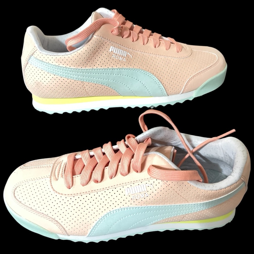 Puma Women's Sneakers - Peach and Mint